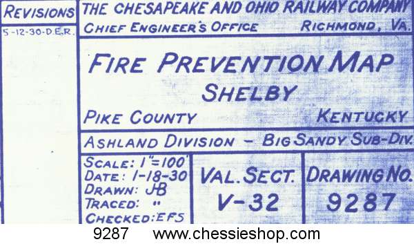 Fire Prevention Map Shelby, KY 1/18/30 (12"x30")