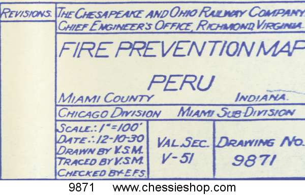 Fire Prevention Map Peru, IN 12/10/1933 (12"x54")