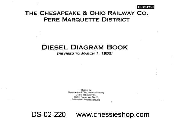 C&O/Pere Marquette District Diesel Diagram Book 1952
