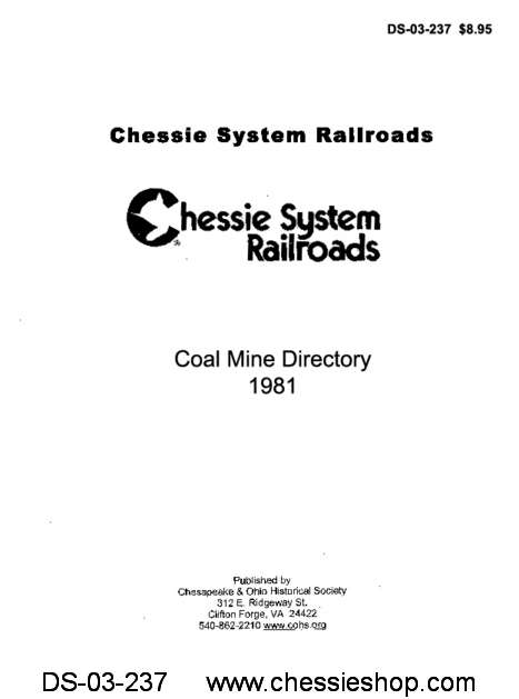 Chessie System Coal Mine Directory 1981
