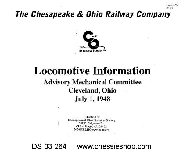 C&O Locomotive Information 1948