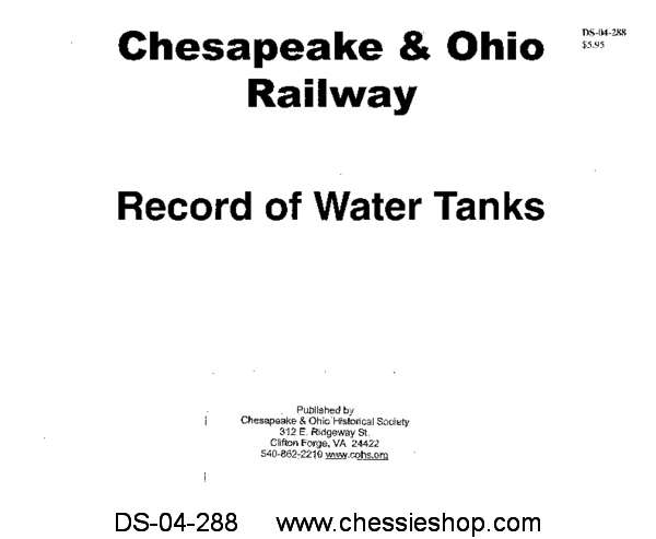 C&O Record of Water Tanks