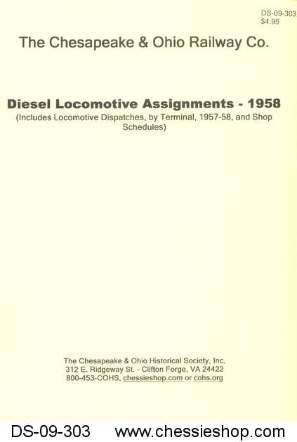 C&O Diesel Locomotive Assignments - 1958