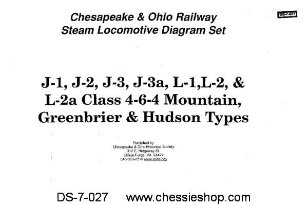 C&O Steam Locomotive Diagrams - Big Passenger Power