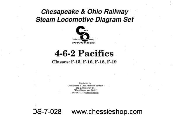 C&O Steam Locomotive Diagrams - 4-6-2 Pacifics, Class F...