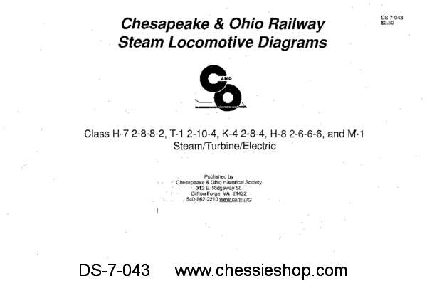 C&O Steam Locomotive Diagrams - H-7 2-8-8-2, T-1 ...