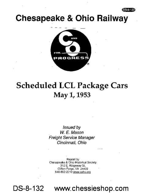 Scheduled LCL Package Cars - 1953