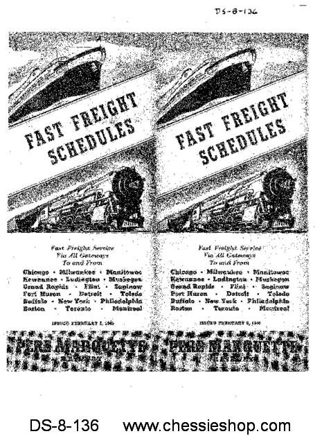 PM Fast Freight Schedules (Issued Feb. 1940)